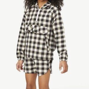 NEW 2Pc 6/6X Girls Hooded Windbreaker Jacket & Shorts Outfit